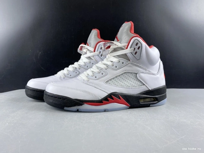Chep Onekick Fire Jordan Tongue 5 Silver Retro DA1911-102 Red (2020) Air 0825